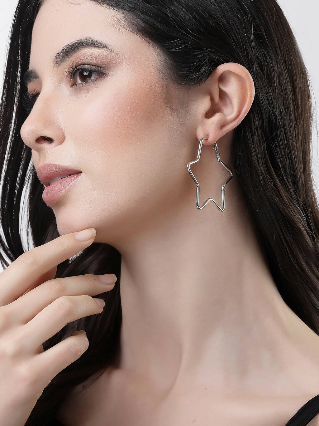 NVR Women Gold-Toned Geometric Hoop Earrings - Distacart