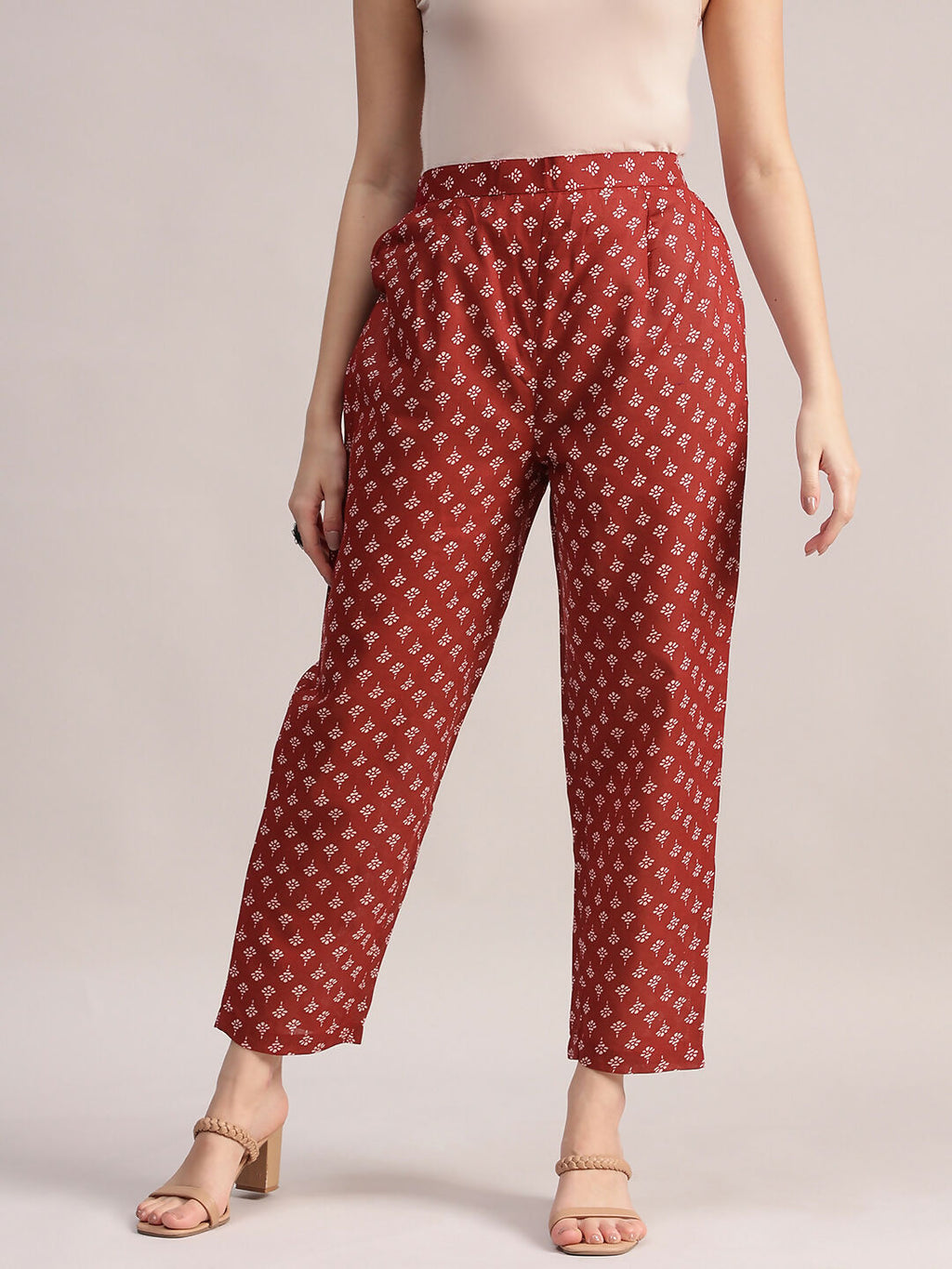 Aavyora Women Maroon Floral Printed Kurta with Printed Pants & Dupatta Set