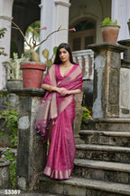 Pink Kalyani Silk Woven Design Saree - Priyalaxmi