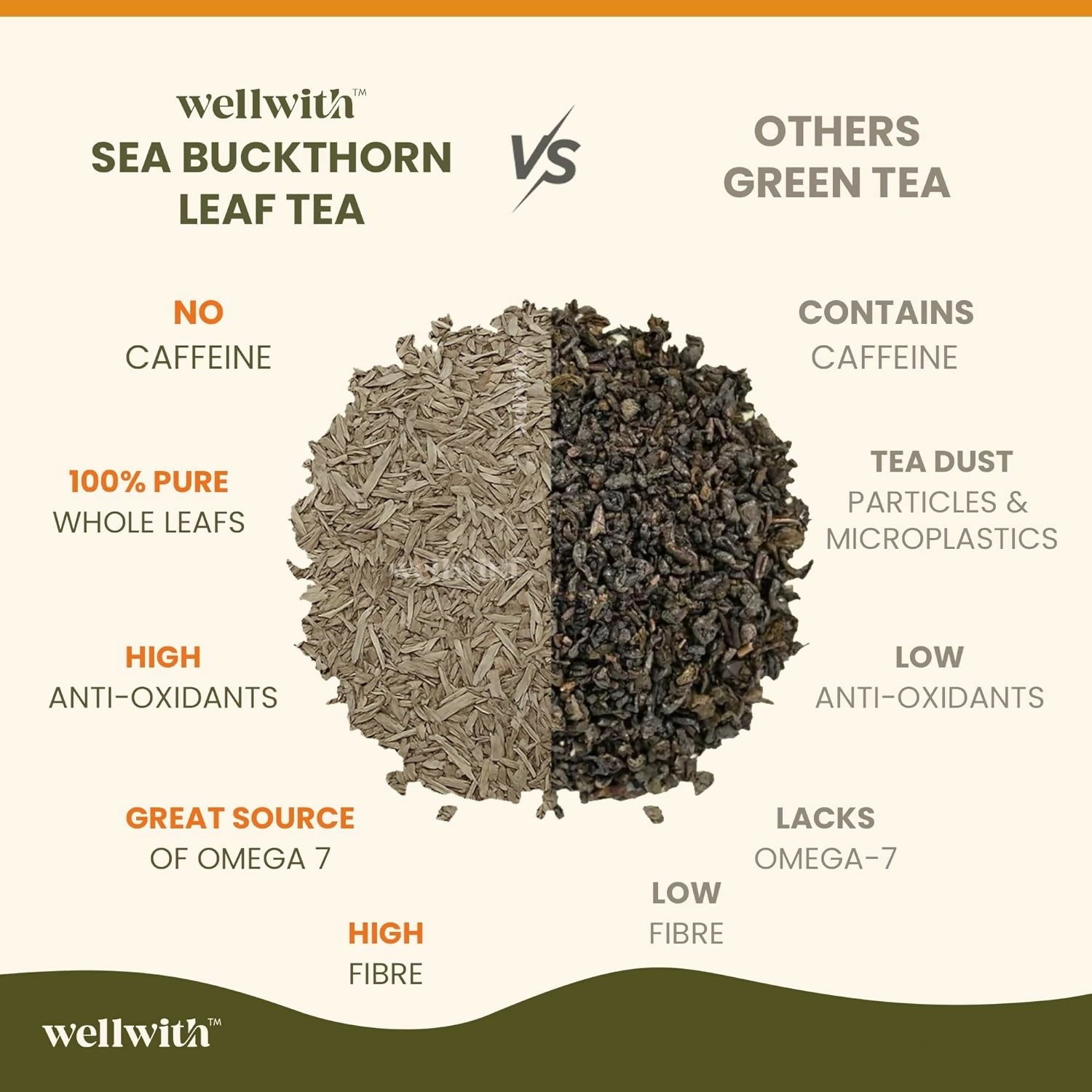 Wellwith Sea Buckthorn Raw Leaves Tea - Himalayan Herbal Leaf Tea - Distacart