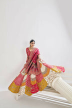 Kesar Fab White Banarasi Silk Embroidered Lehenga