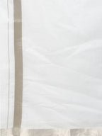 Ramraj Cotton Mens Cotton Silver Jari Dhoti - White