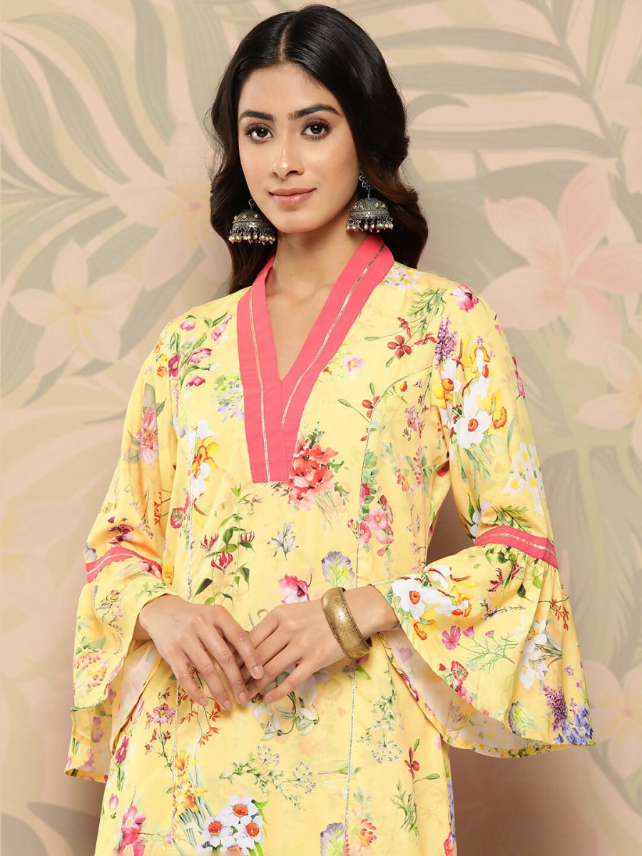 Ahalyaa Women's Traditional wear Kurta - Yellow