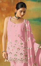 Anaita Baby Pink Heavy Fox Georgette Suit With Embroidery Work - Distacart