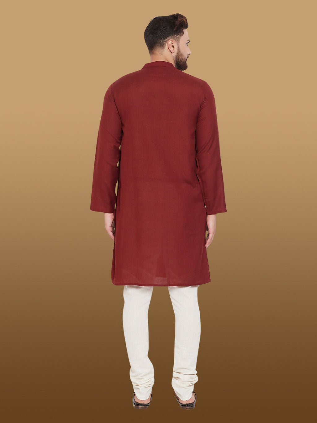 Even Apparels Men's Pure Cotton Maroon Kurta