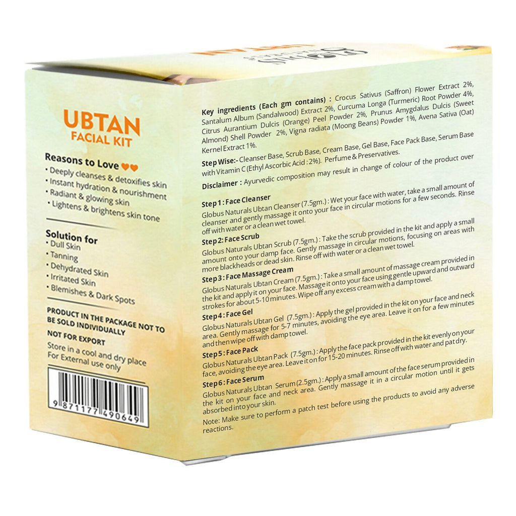 Globus Naturals Brightening Ubtan 6 Step Facial Kit - Distacart