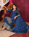 Lehenga Mart Designer Chinon Suit With Sequence Embroidered Work - Blue