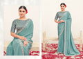 Firoji Pure Crepe Silk Handwork Saree with Unstitched Blouse - Norita Varya