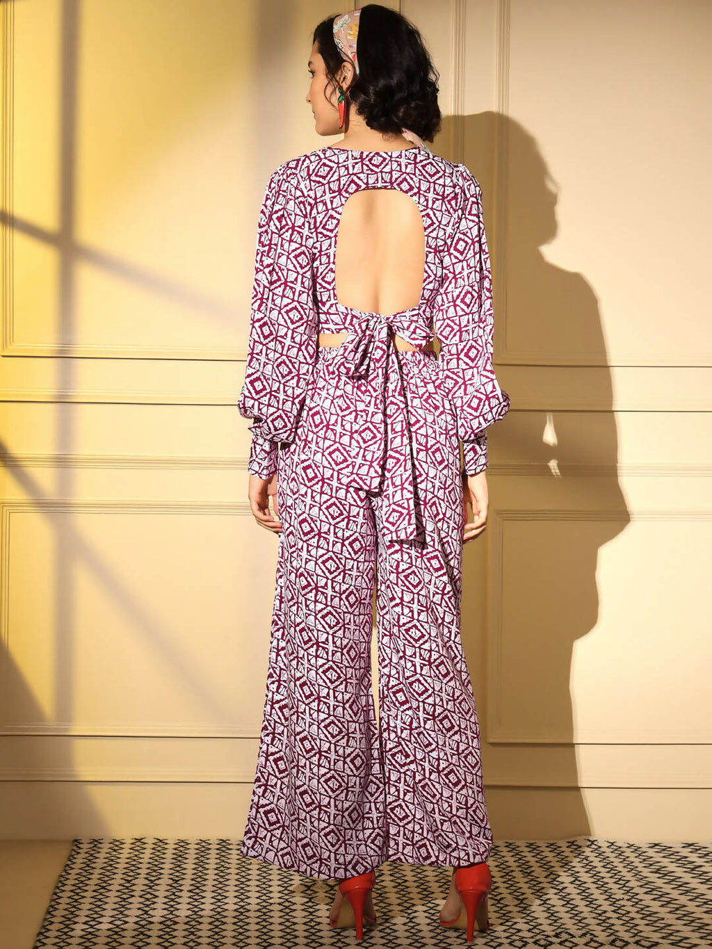 Pink Crepe Digital Printed Top With Matching Trouser - Shivani