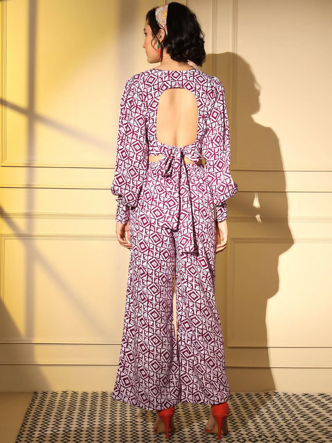 Pink Crepe Digital Printed Top With Matching Trouser - Shivani