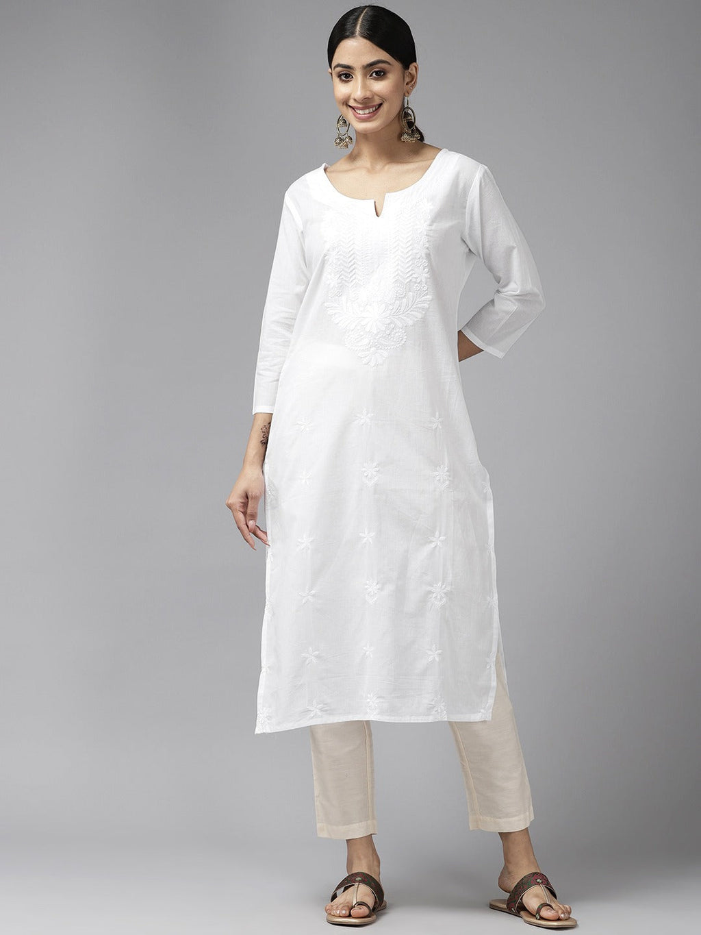 Yufta Embroidered Cotton Kurta