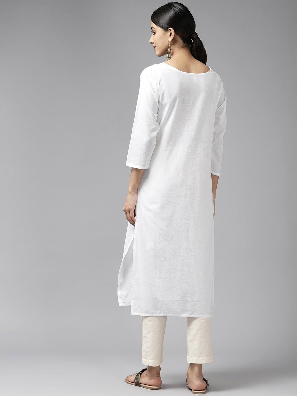 Yufta Embroidered Cotton Kurta