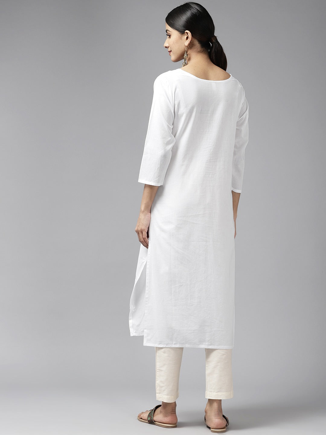 Yufta Embroidered Cotton Kurta