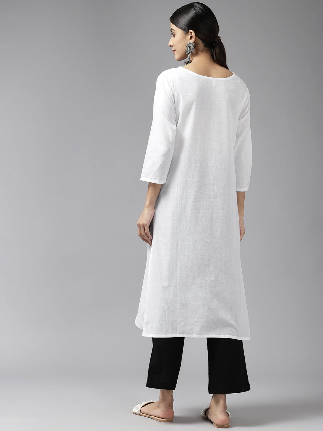 Yufta Embroidered Cotton Kurta