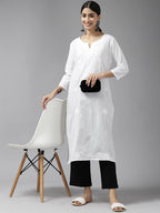 Yufta Embroidered Cotton Kurta