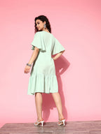 Yufta Embroidered Tiered Wrap Dress - Distacart