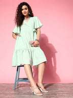 Yufta Embroidered Tiered Wrap Dress - Distacart