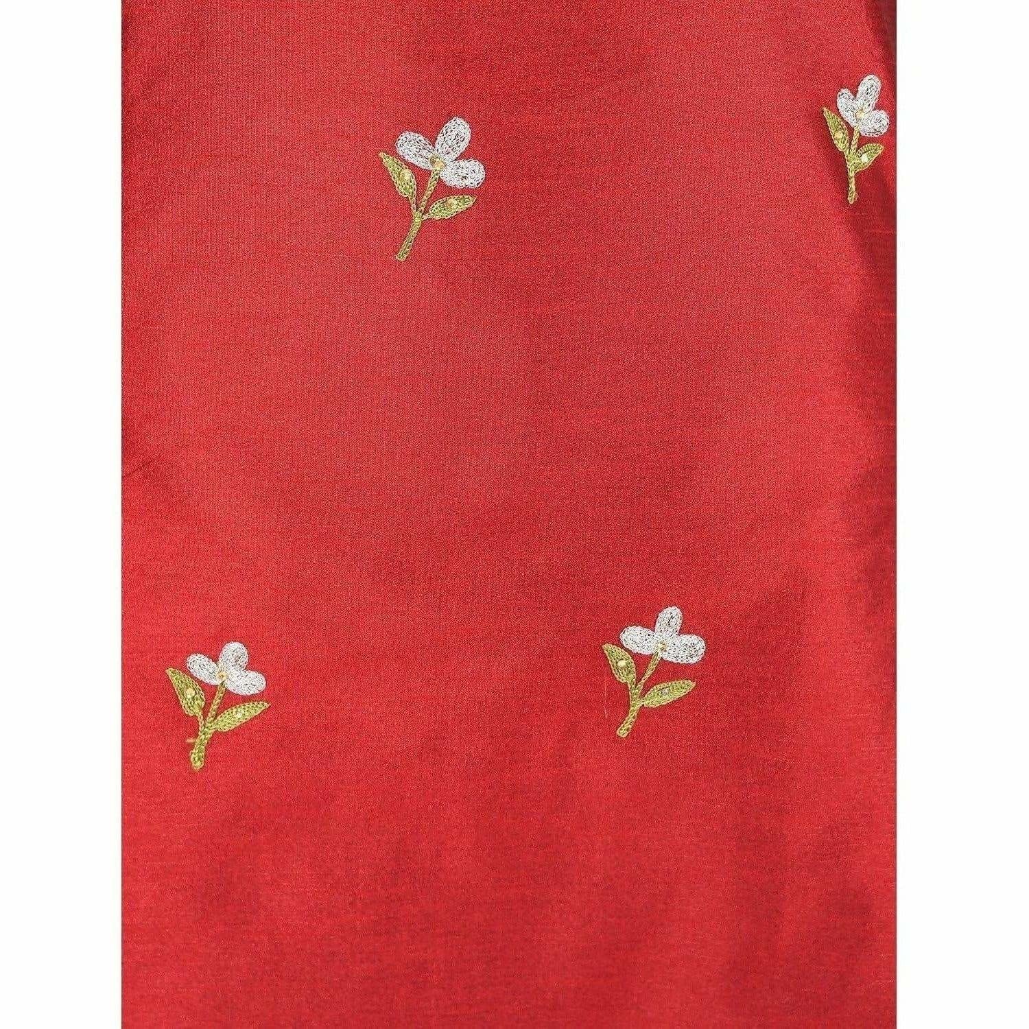 Cheera Women's Beautiful Hand Embroidered Motif All-Over Straight Silk Kurta (CH070K)