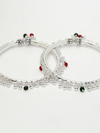 NVR Women's Set of 2 Silver-Plated Kada Anklets - Distacart