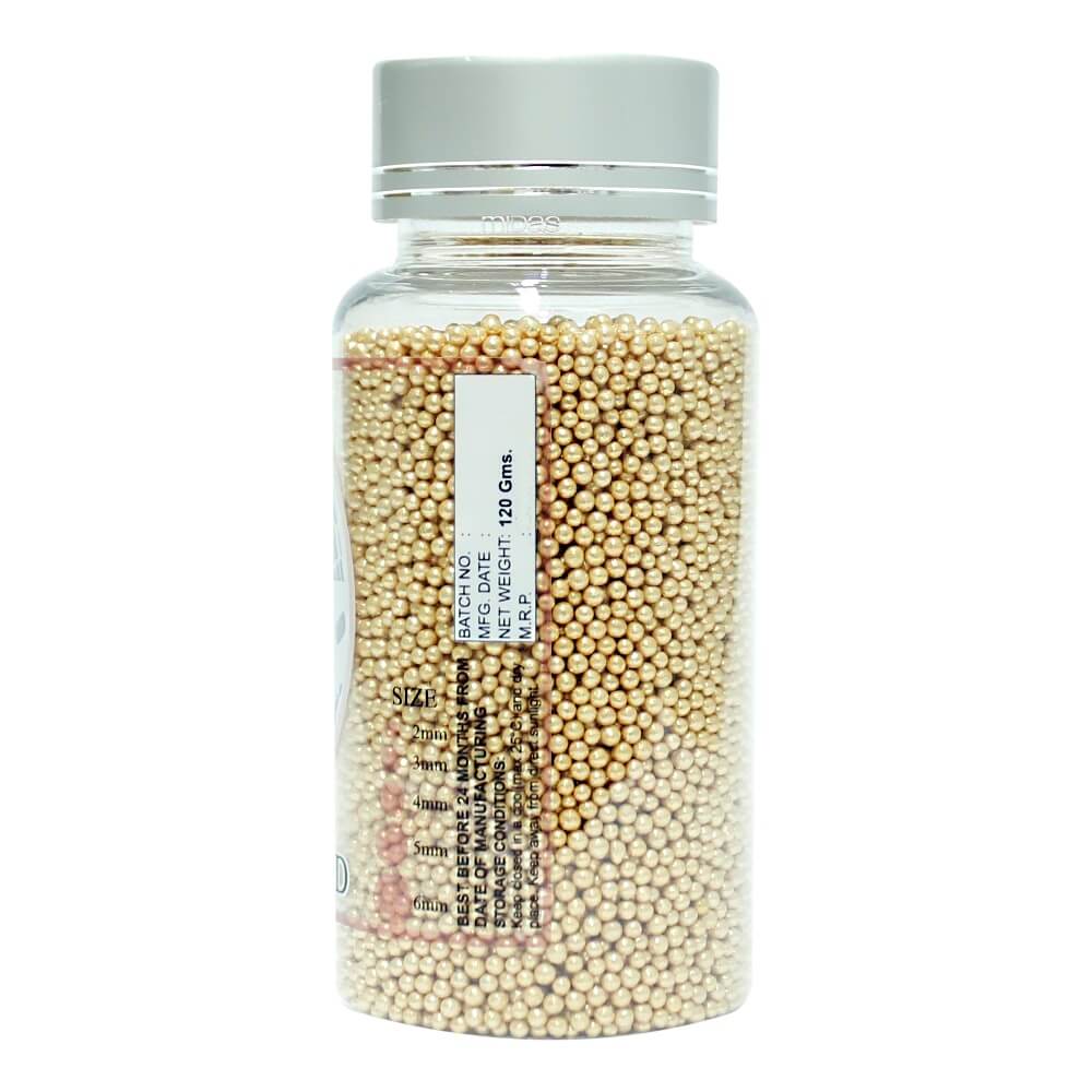 confect english gold disco balls sprinkles 2 mm 120 gms