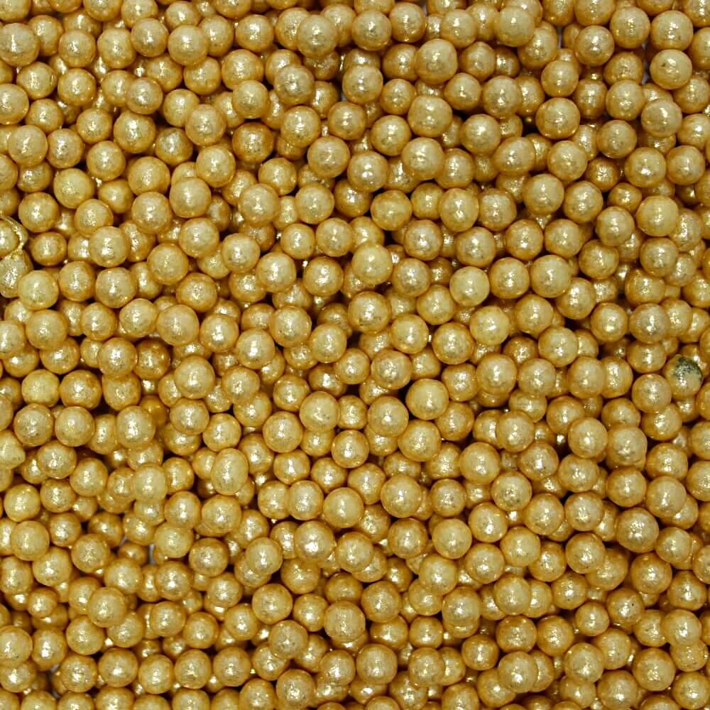 confect english gold disco balls sprinkles 4 mm 120 gms