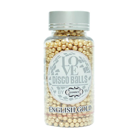 Confect English Gold Disco Balls Sprinkles 6 MM