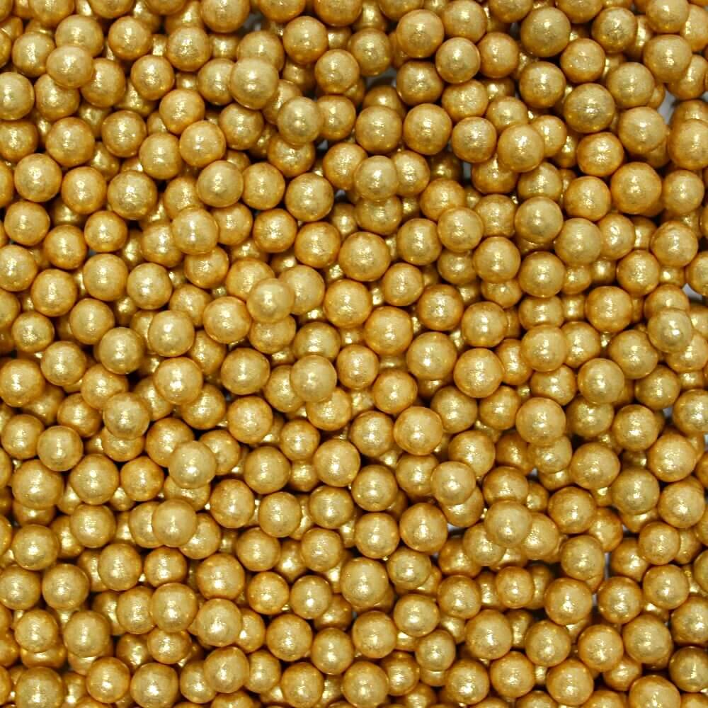 confect english gold disco balls sprinkles 6 mm 120 gms
