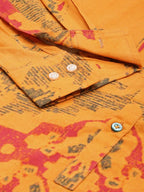 Mustard Men Pure Cotton Relaxed Opaque Printed Casual Resort Shirt - Mahotsav