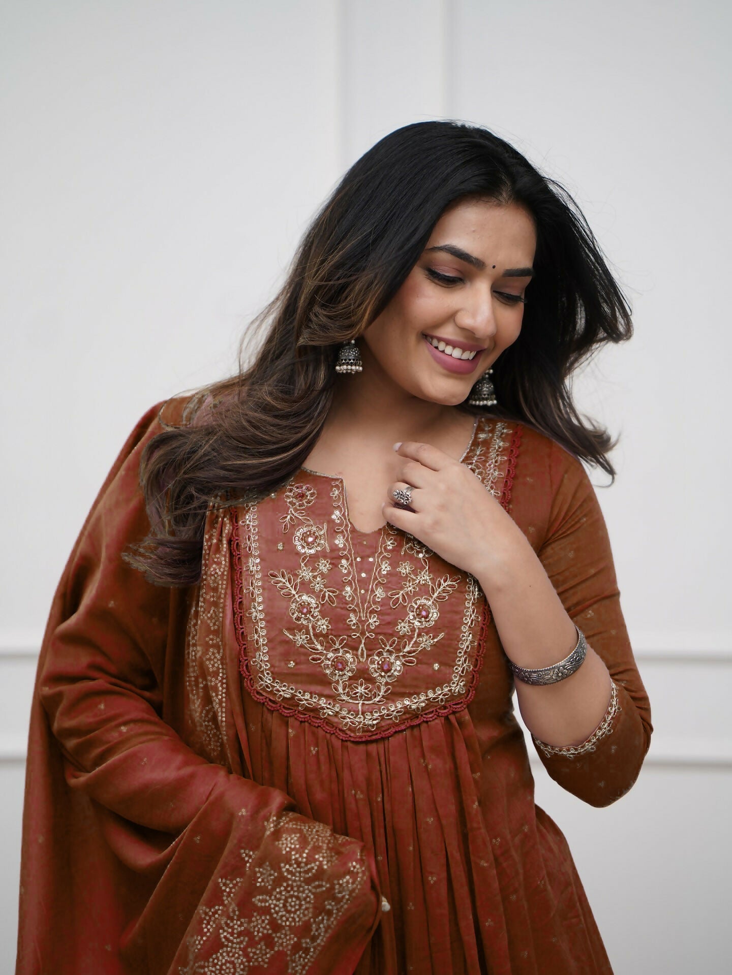 The52 Women's Beautiful Cotton Fabric Embroidery Work Straight Kurta Pant and Dupatta Set - Distacart