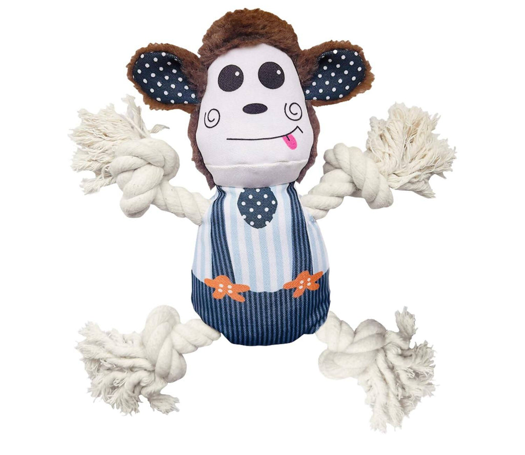 Foodie Puppies Monkey Crinkle Paper Rope Plush Toy for Dogs