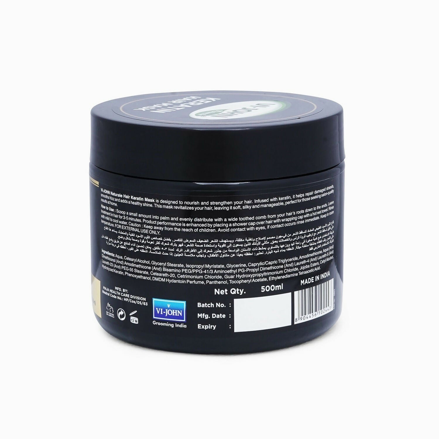 VI-JOHN Naturale Keratin Hair Mask for Friz Controal, Straightens & Shines