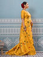 Shree Shyam Fashion Yellow Silk Saree - Distacart