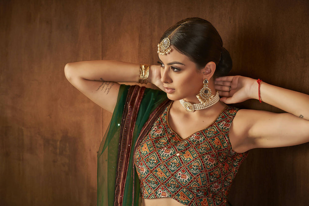 Wedding Designer Multi Georgette Lahenga Choli - Anbazaar - Distacart