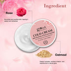 Globus Naturals Cold Cream with Goodness of Rose & Oatmeal For Glowing and Hydrated Skin, All Skin Types
