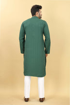 Green Viscose Polyester Solid Men's Kurta - Mahotsav