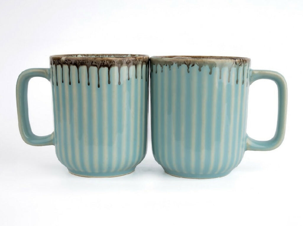 Simply Soho Aqua Drizzle Mugs