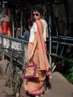Suta Beige Solid Mul Cotton Saree - Distacart