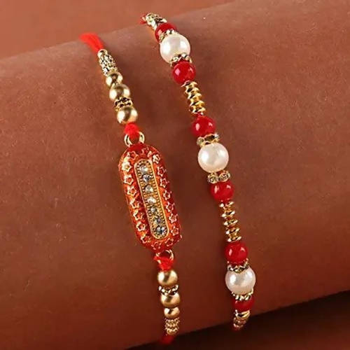 Pearl & Capsule Rakhi With 5 Star Online