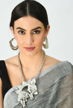 Mominos Fashion Johar Kamal Oxidised Silver-Plated Brass Finish Radha Kishan Long Necklace For Women (Silver) - Distacart