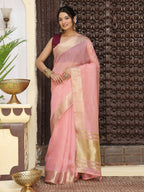 Shree Shyam Fashion Pink Cotton Saree - Distacart