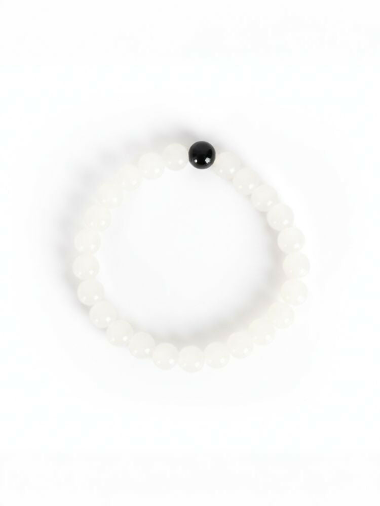 NVR Unisex Set of 3 Black & White crystal beaded Bracelet - Distacart