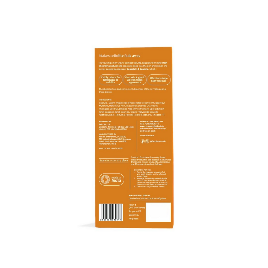 Fab Oils Cellulite Melt Body Oil With Capsaicin & Centella