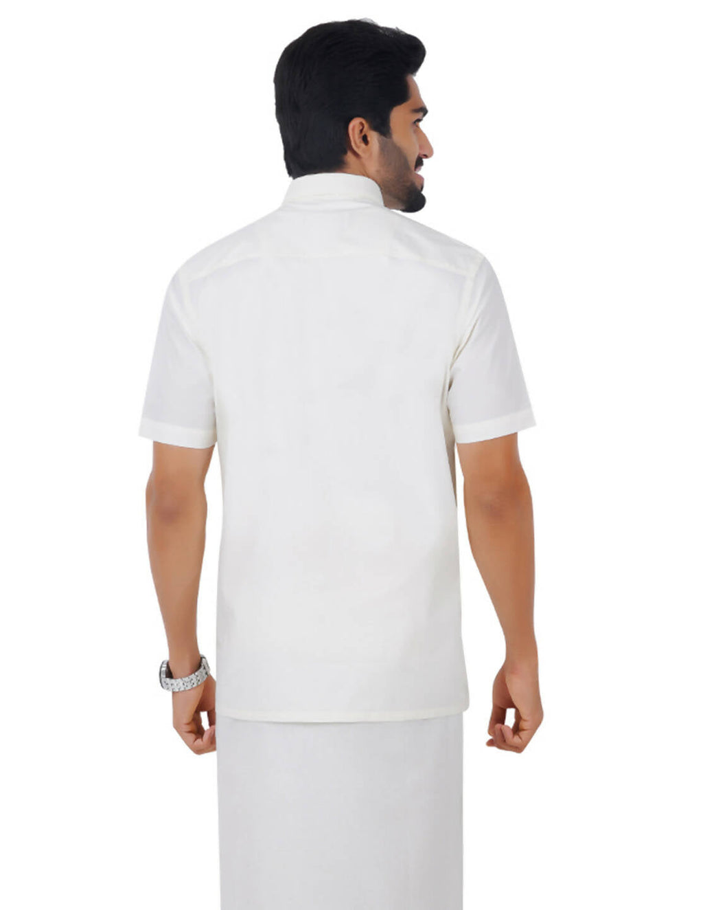 Ramraj Cotton Mens Cotton Light Cream Colour Half Sleeve Shirt