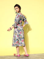 Yufta Ethnic Motifs Midi Dress - Distacart