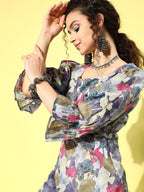Yufta Ethnic Motifs Midi Dress - Distacart