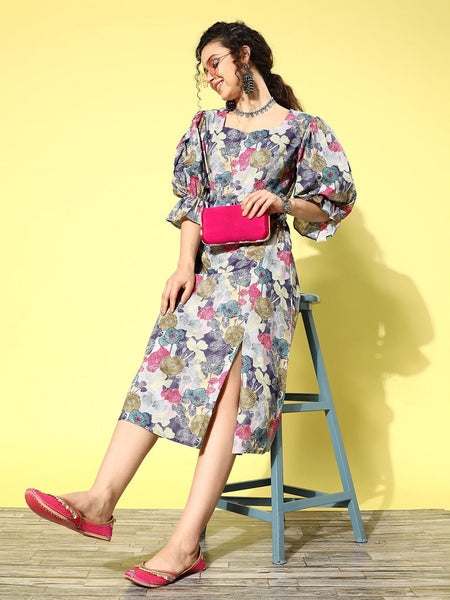 Yufta Ethnic Motifs Midi Dress