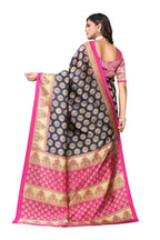 Vamika navy Printed Art Silk Saree