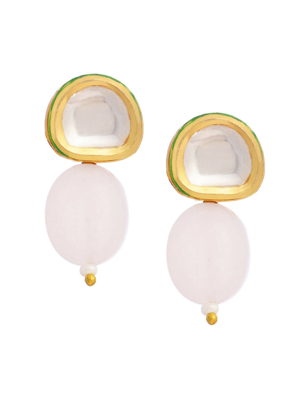 Ruby Raang Pink Kundan Studs - Distacart