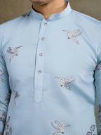 Vastranavya Sky Blue Exclusive Festival Wear Viscose Silk Thread & Sequence Embroidered Work Kurta