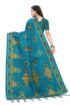 Vamika Blue Kalamkari Print With Jhalar Khadi Silk Saree (KITE BLUE)